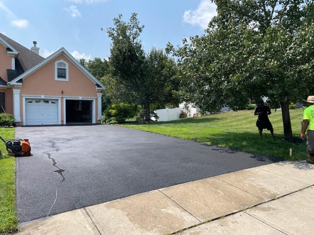 Cleaned asphalt driveway
