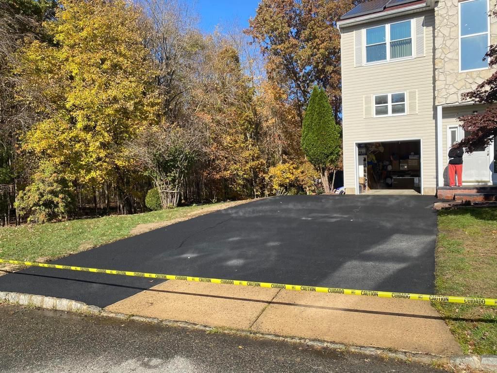 Completed asphalt driveway