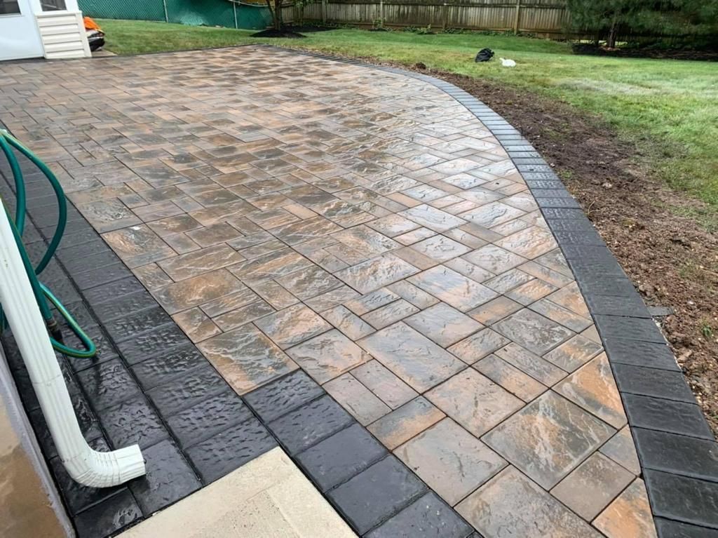 Recently constructed patio