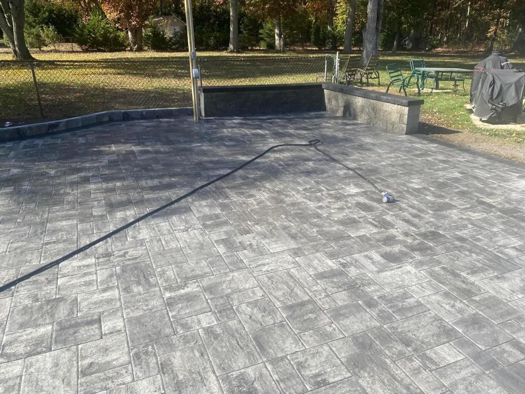 Completed concrete patio
