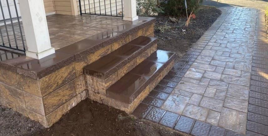 Newly installed steps