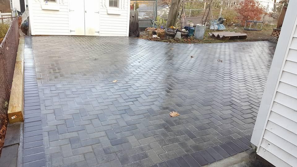 Recently constructed patio