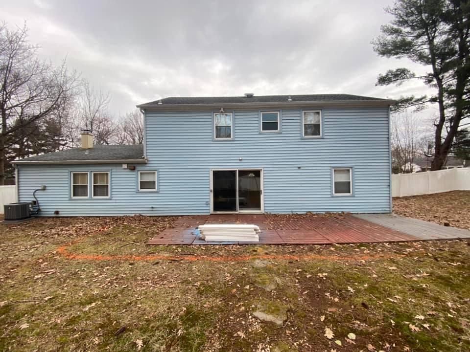 Patio construction in process