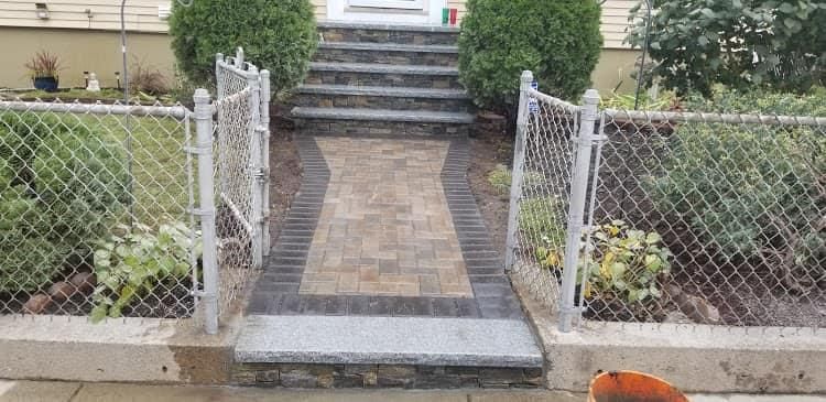 Finished paver pathway