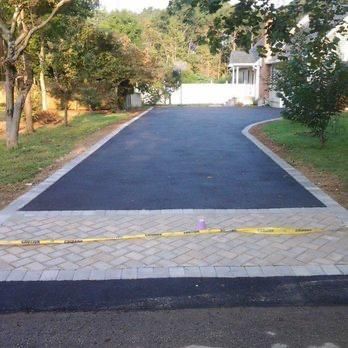 Newly asphalt driveway