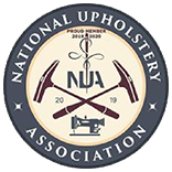 National Upholstery Association logo with crossed tools, sewing machine, and 