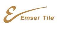 Logo for Emser Tile.  A gold-colored stylized 