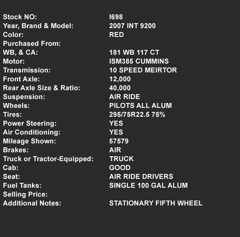 Tandem Axle Tractor