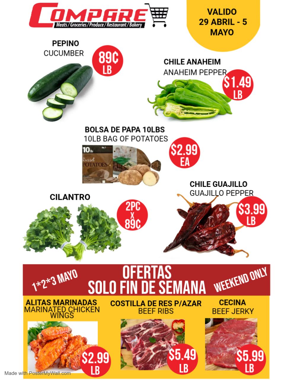 Especiales Semanales / Weekly Specials for April 29 - May 5
