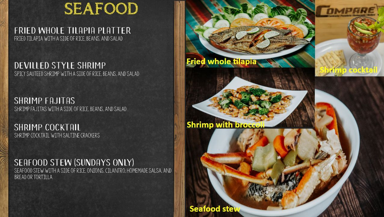 Seafood Menu