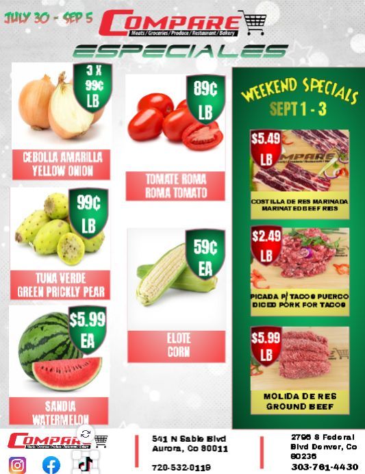 A flyer for a special weekend at a grocery store