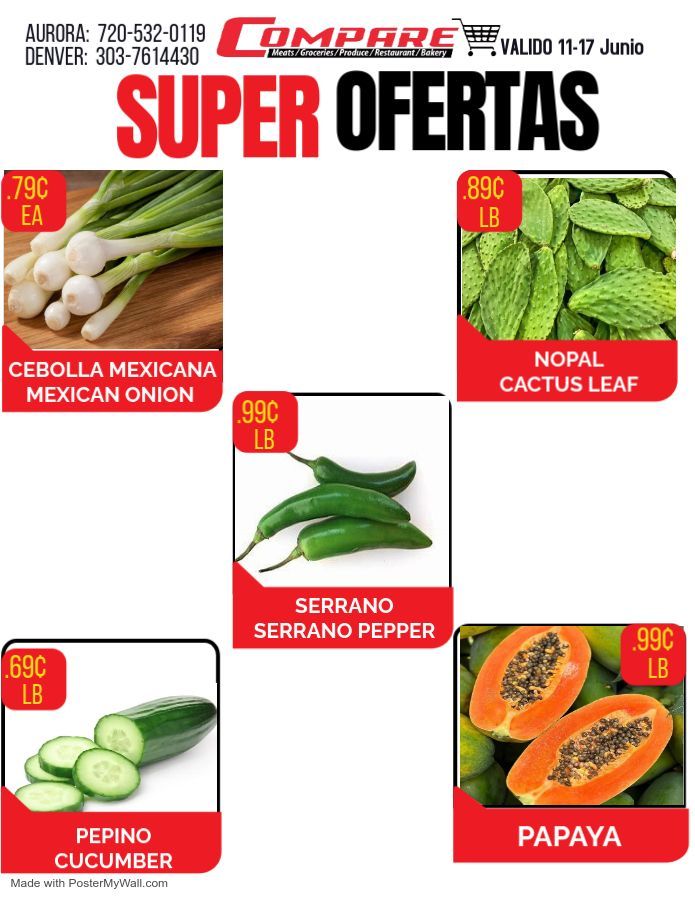 A weekly specials flyer for a grocery store, shows verg