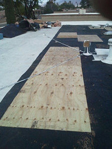 Roofing materials on the top of roof