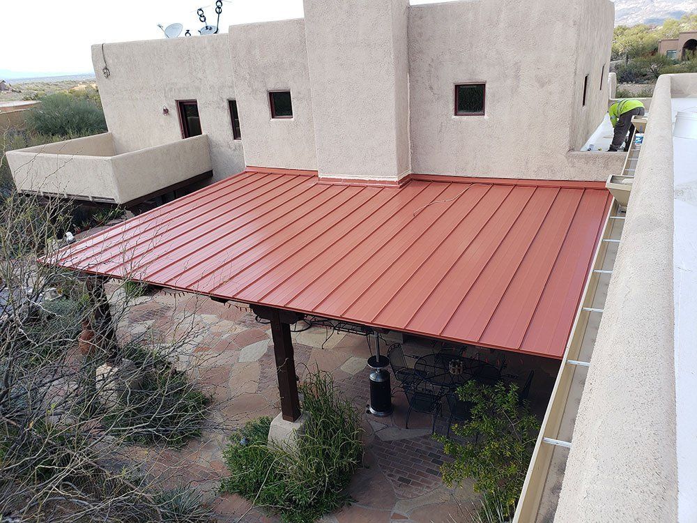 Brown metal roof