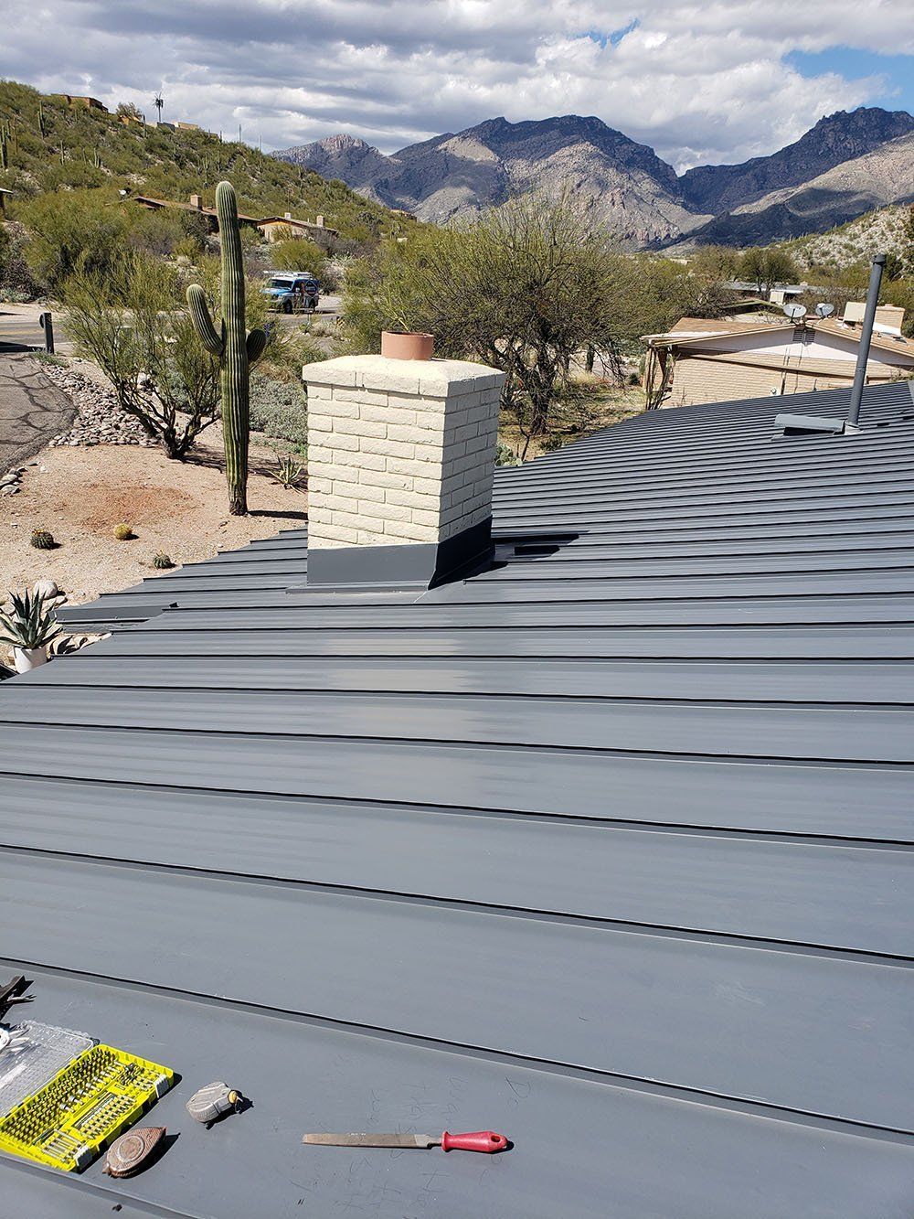 Gray metal roof