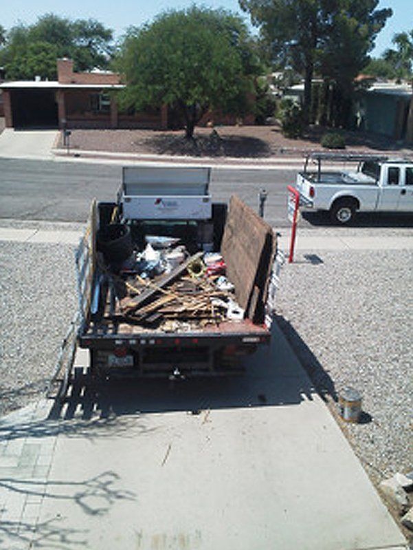 Truck carrying debris and garbage