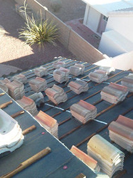 Ready to install brick tiles for roof