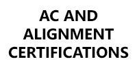 AC and Alignment Certifications in black text on a white background.