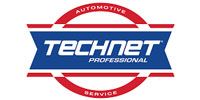 TechNet Professional Automotive Service logo. Blue and white text on a blue trapezoid, with a red circle border.