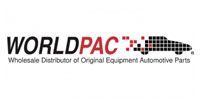 WorldPac logo: text and car silhouette made of pixels. 