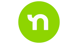 White "n" shape within a green circle.