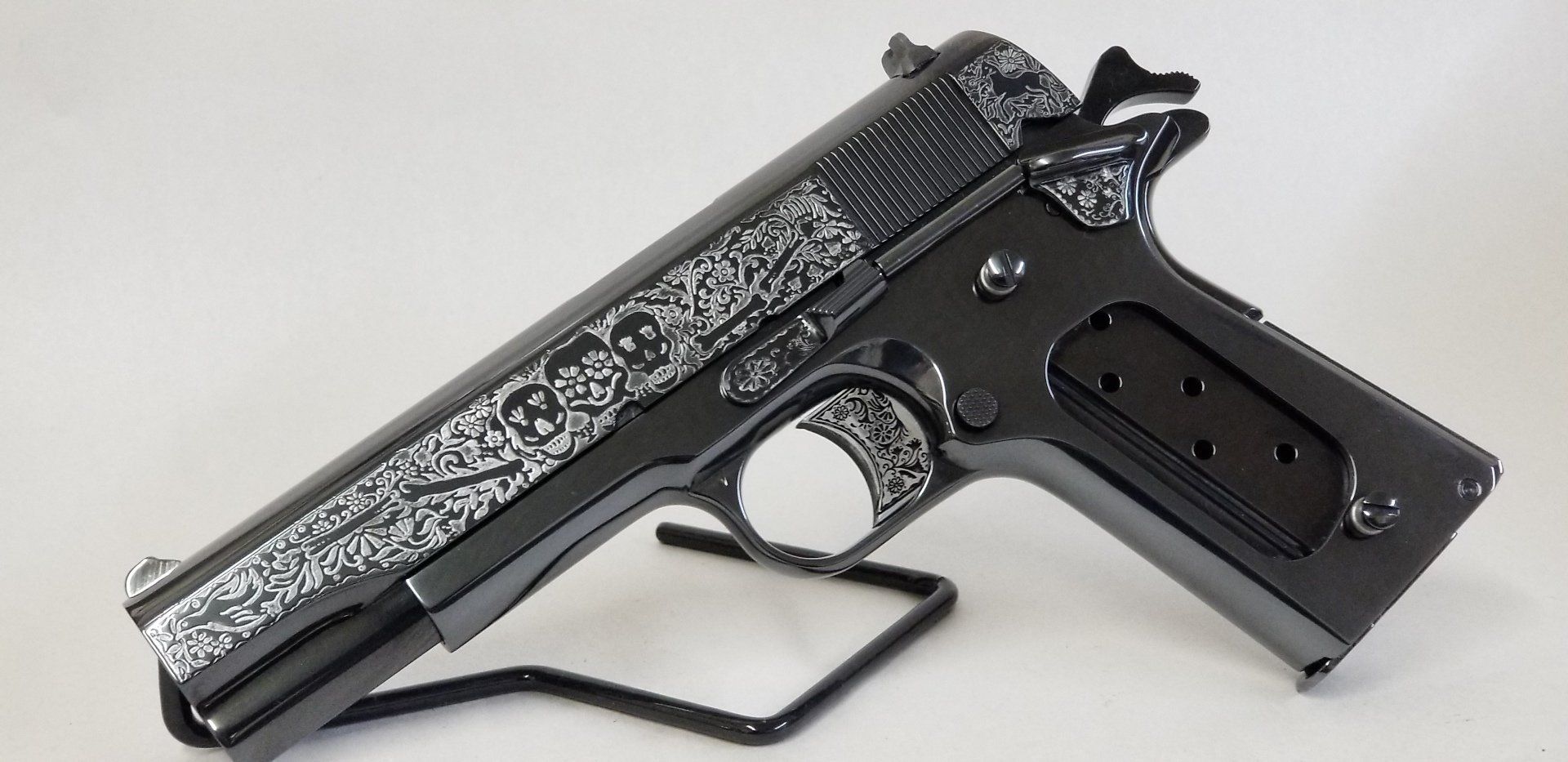 Engraved Day of the Dead Colt Gun