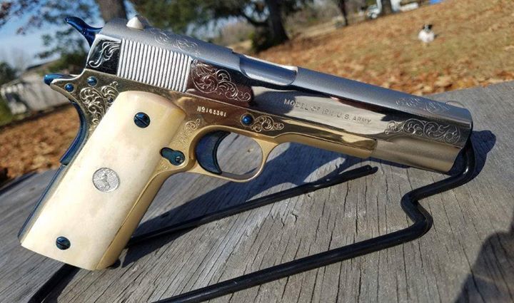Polish Nickel Slide with Gold Frame and Nitre Blue Appointments