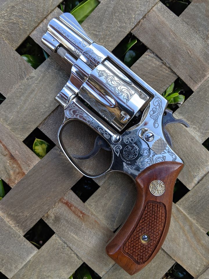 Engraved Revolver Gun
