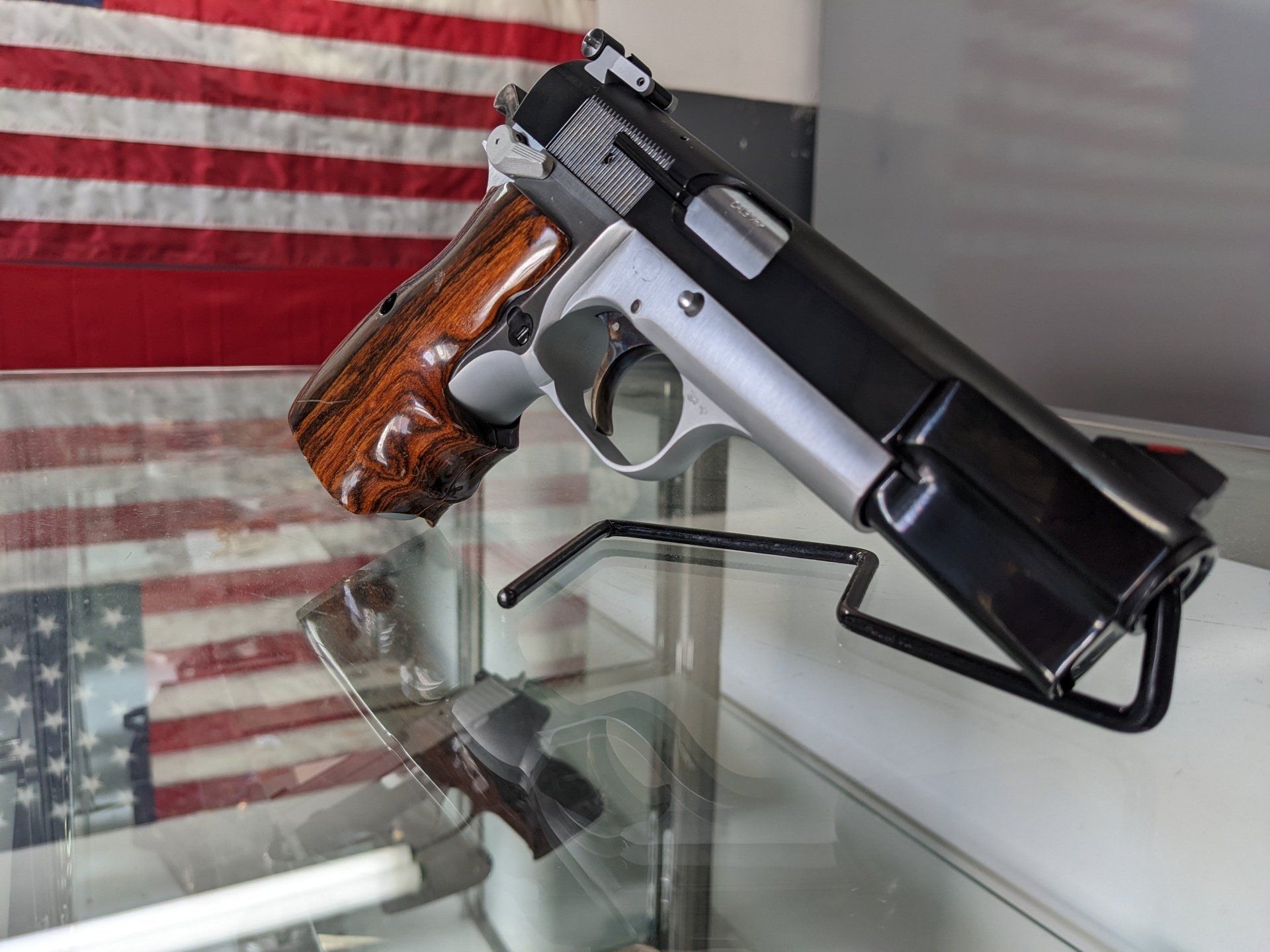 Brushed Chrome Blue Browning Hi Power