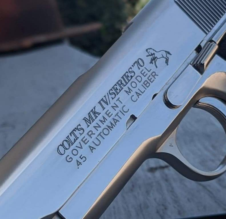 Colt Government Factory Roll Marks Engraved