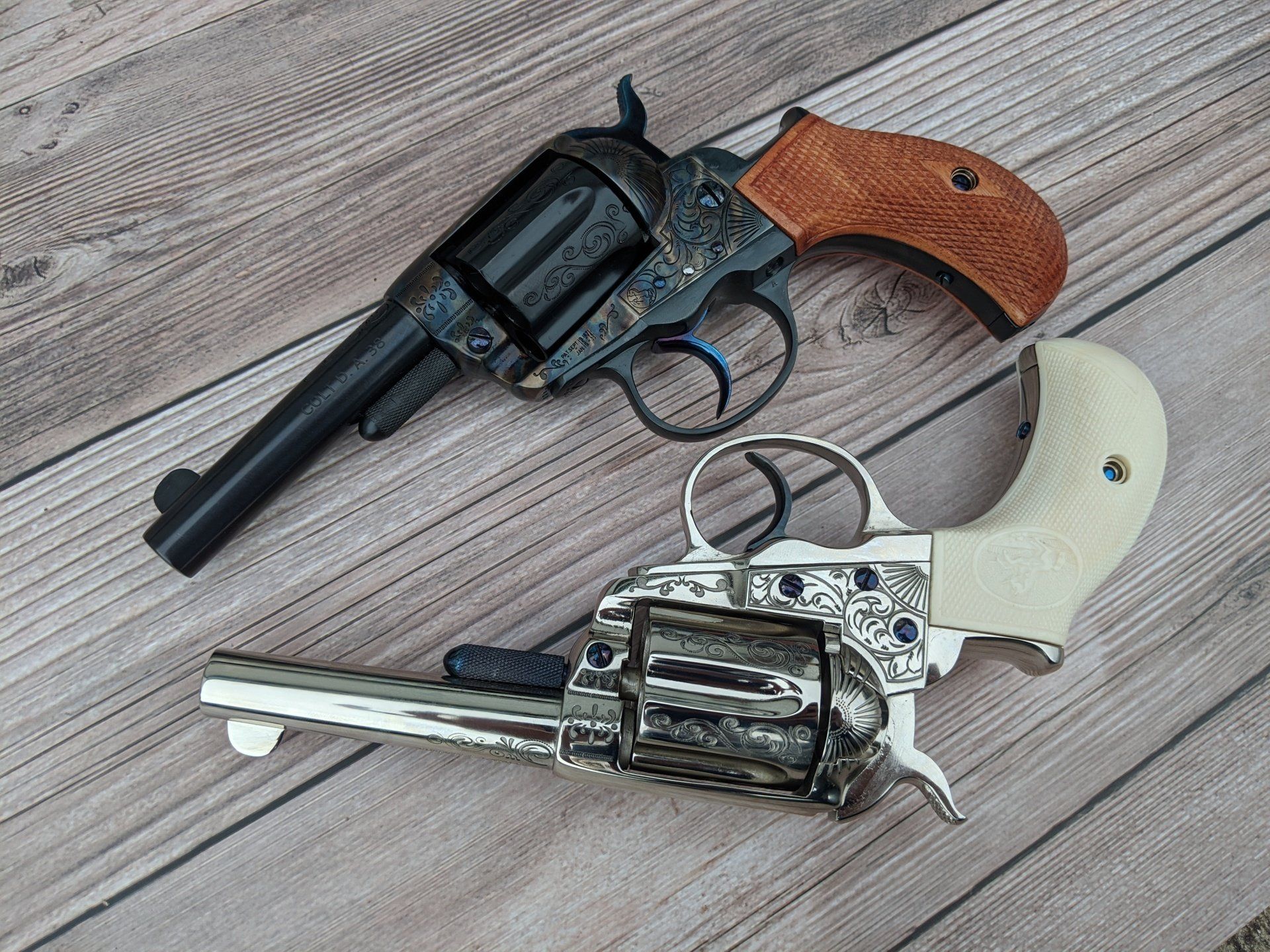 Colt Lightning and Thunderer Engraved Revolvers