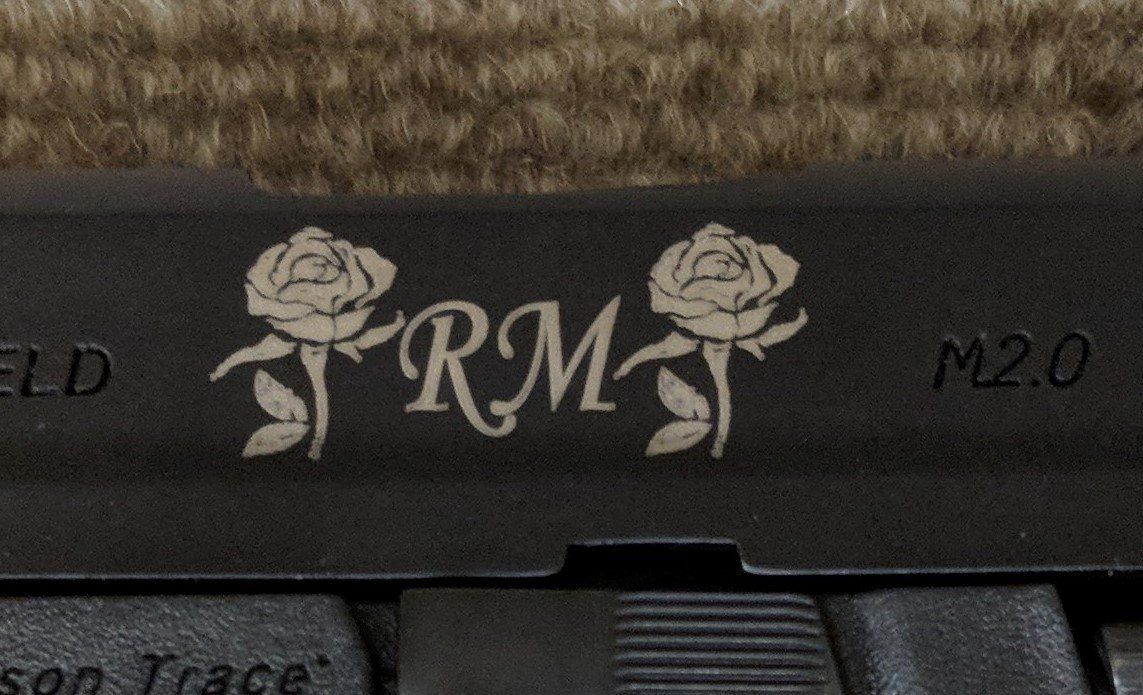 Engraved Gun Roses