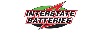 The logo for Interstate Batteries has a lightning bolt on it.