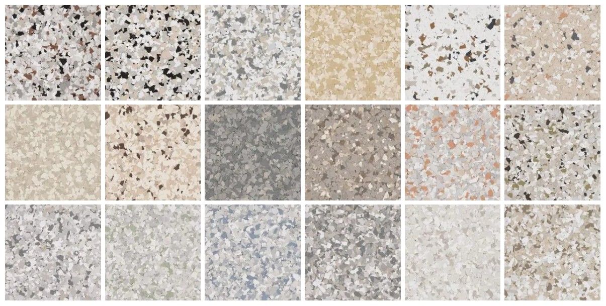 There are many different types of granite in this picture.