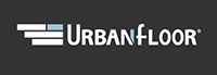 Urbanfloor logo with stylized flag symbol on a dark background.