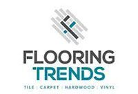 Logo for Flooring Trends, featuring an abstract graphic and the company name.