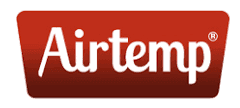 A red and white air temp logo on a white background