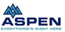 The aspen logo has a mountain in the middle of it.