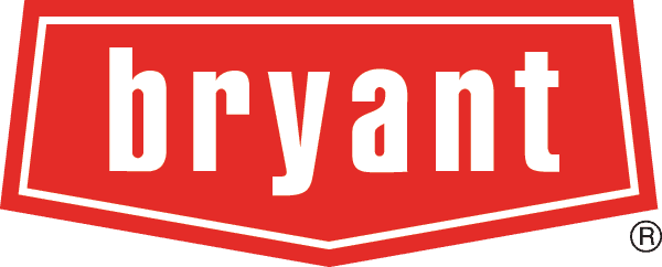 A red and white logo for bryant air conditioners