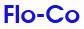 A close up of the flo-co logo on a white background