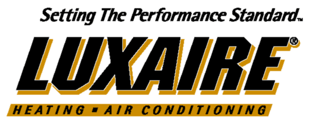 A luxaire heating and air conditioning logo on a white background