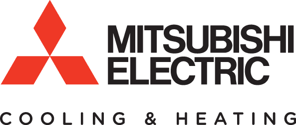 The logo for mitsubishi electric cooling and heating