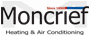 A moncrief heating and air conditioning logo on a white background.