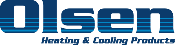 A logo for olsen heating and cooling products