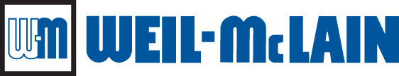 A blue and white logo for jim weil-mclain