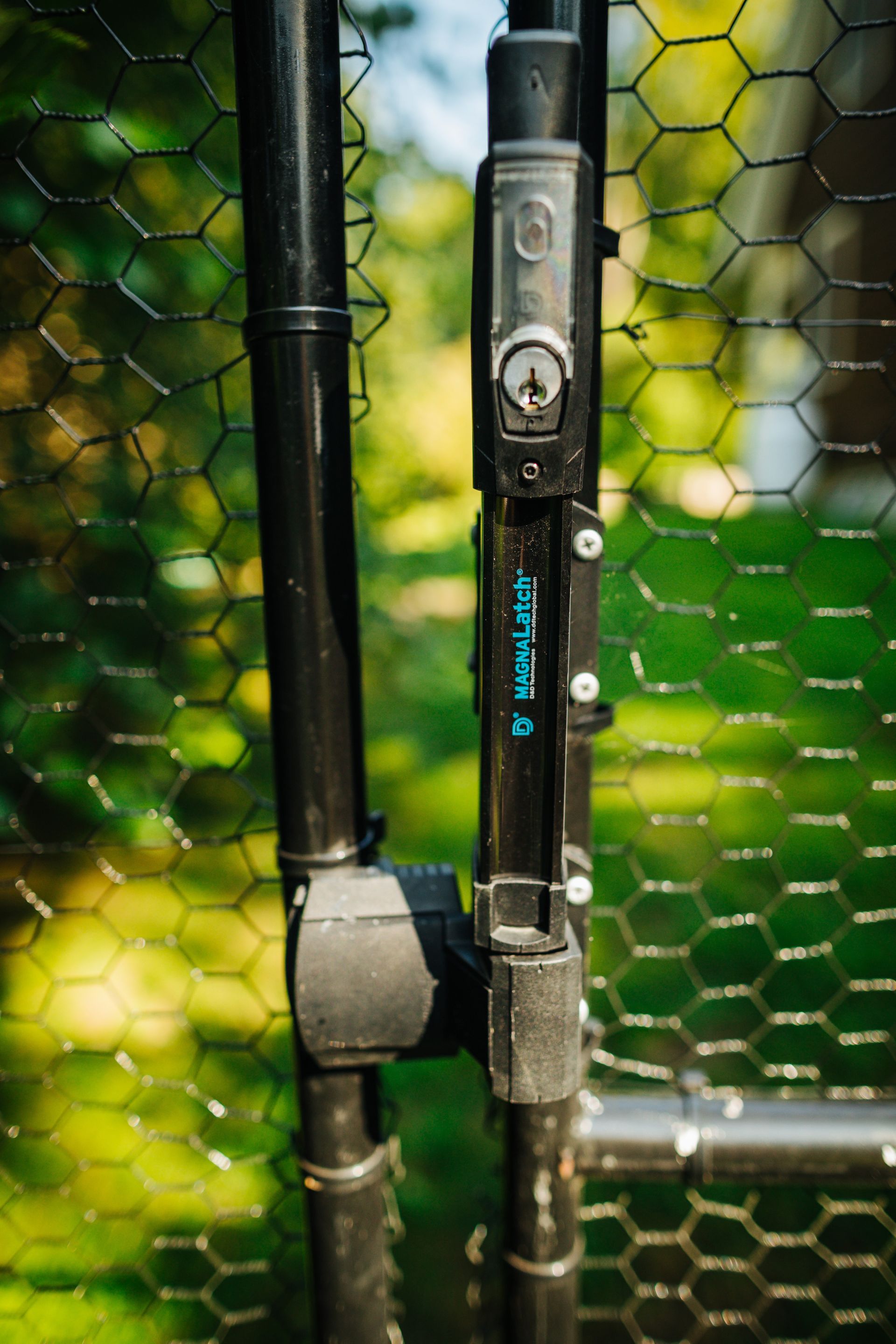 A close up of a fence with a lock on it.