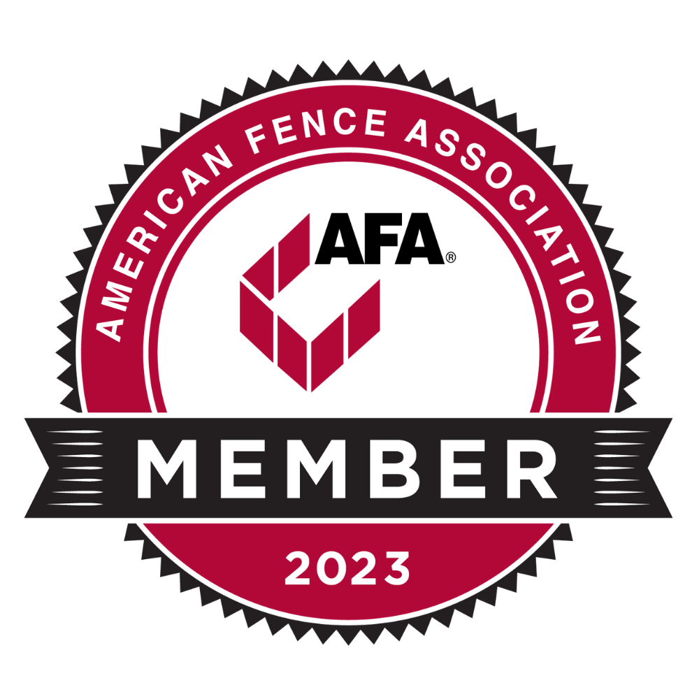 A logo for the american fence association is shown