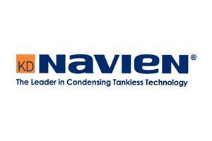 KD Navien logo with tagline “The Leader in Condensing Tankless Technology”