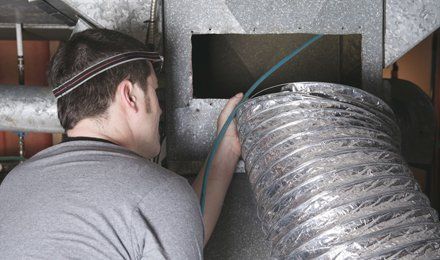 Air duct cleaning with tools