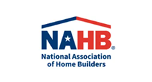 NAHB logo: blue and red roof over